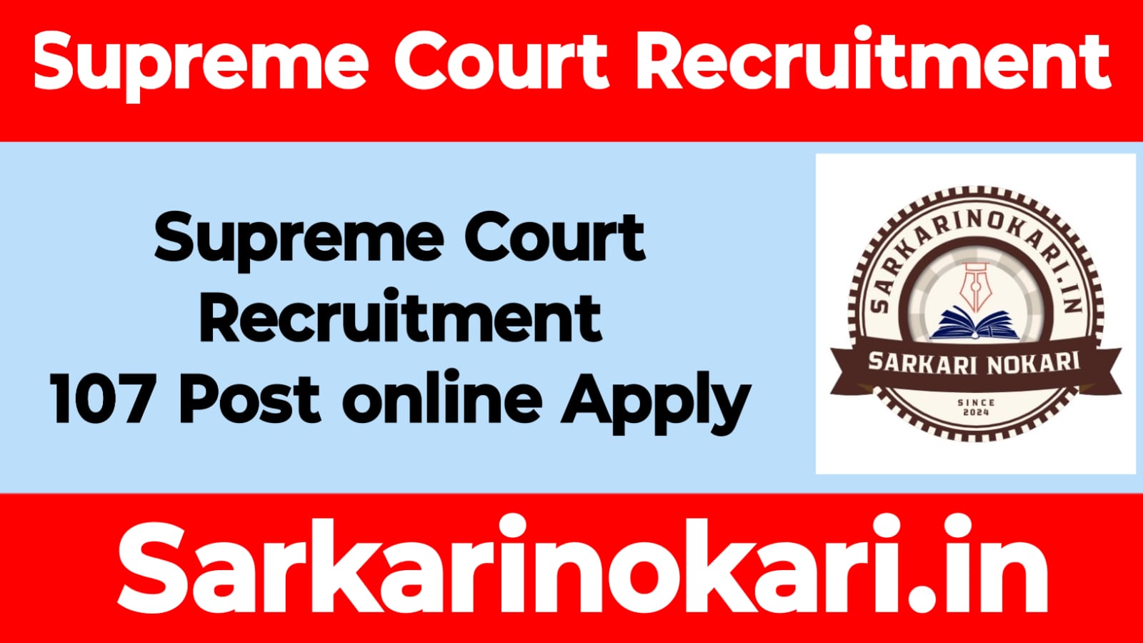 Supreme Court of India SCI Court Master, Recruitment 2024 Apply Online