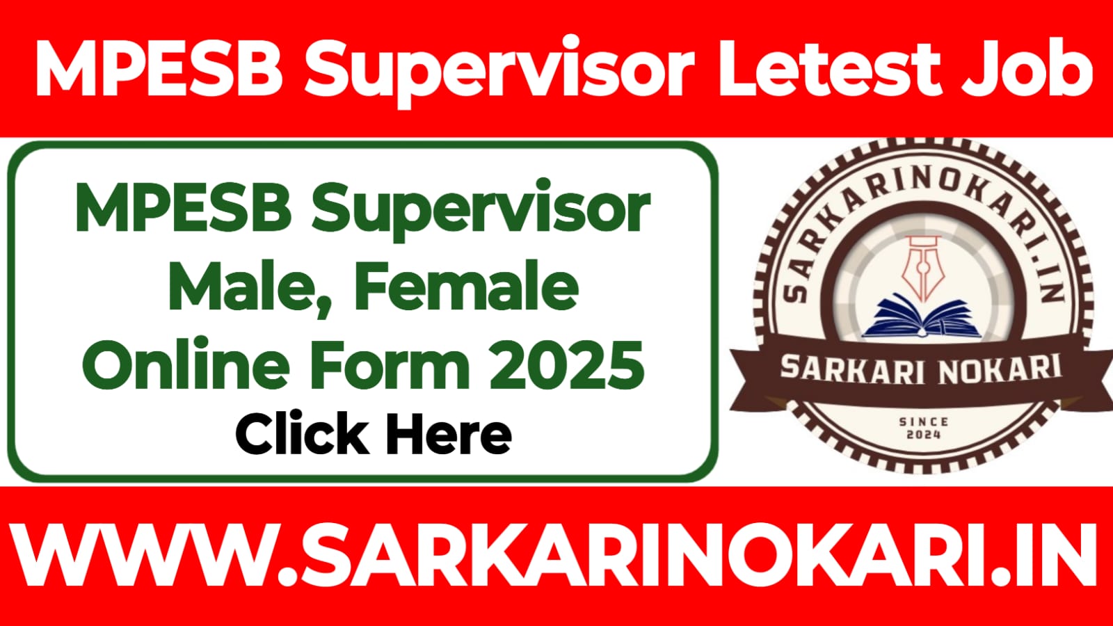 MPESB Supervisor Online Form 2025