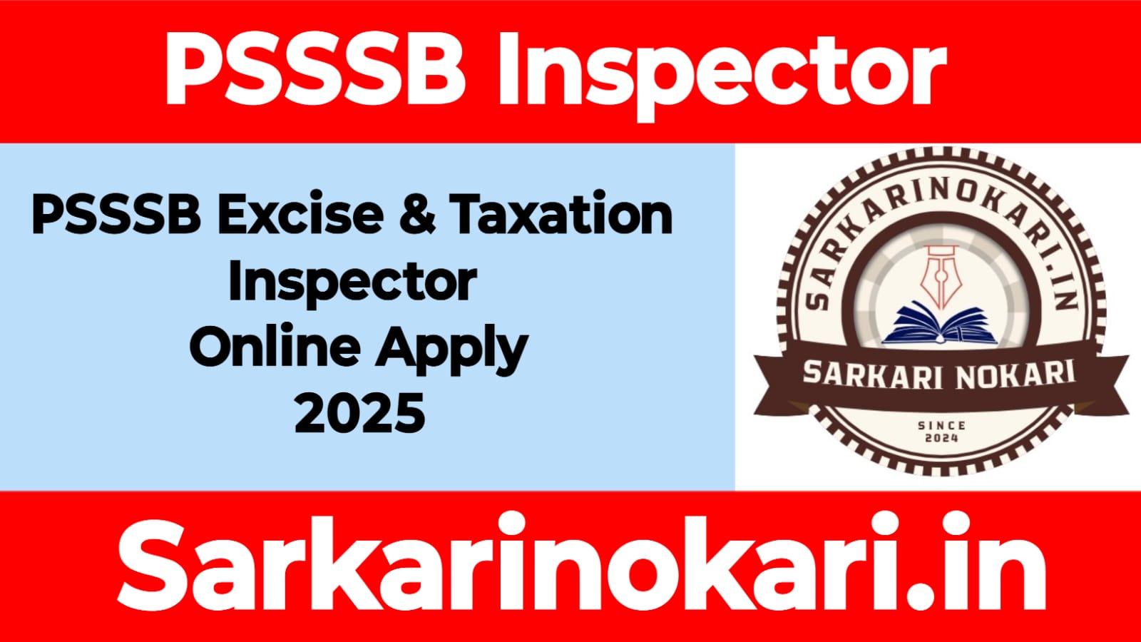 PSSSB Excise & Taxation Inspector Recruitment 2025
