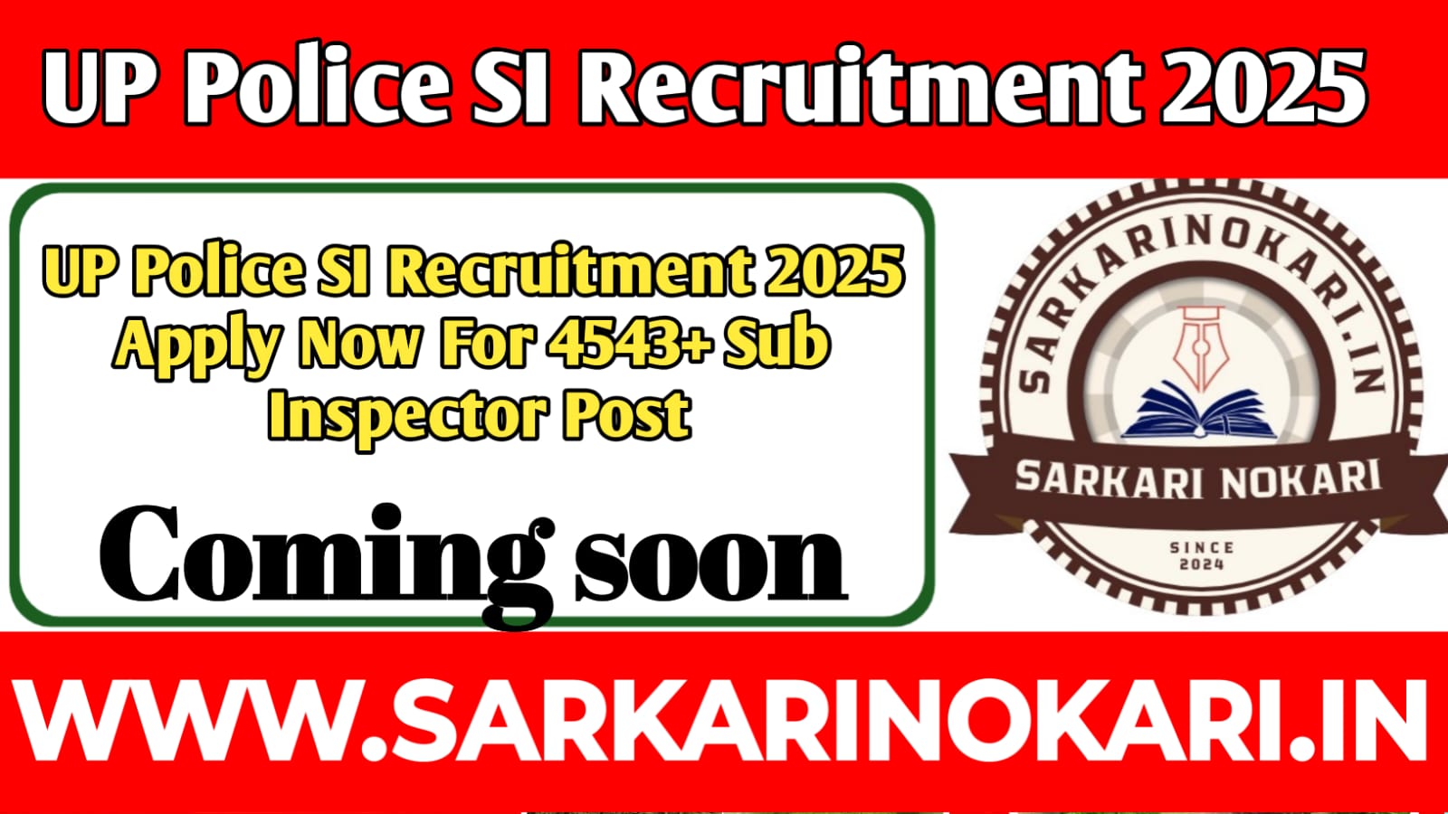UP Police SI Recruitment 2025