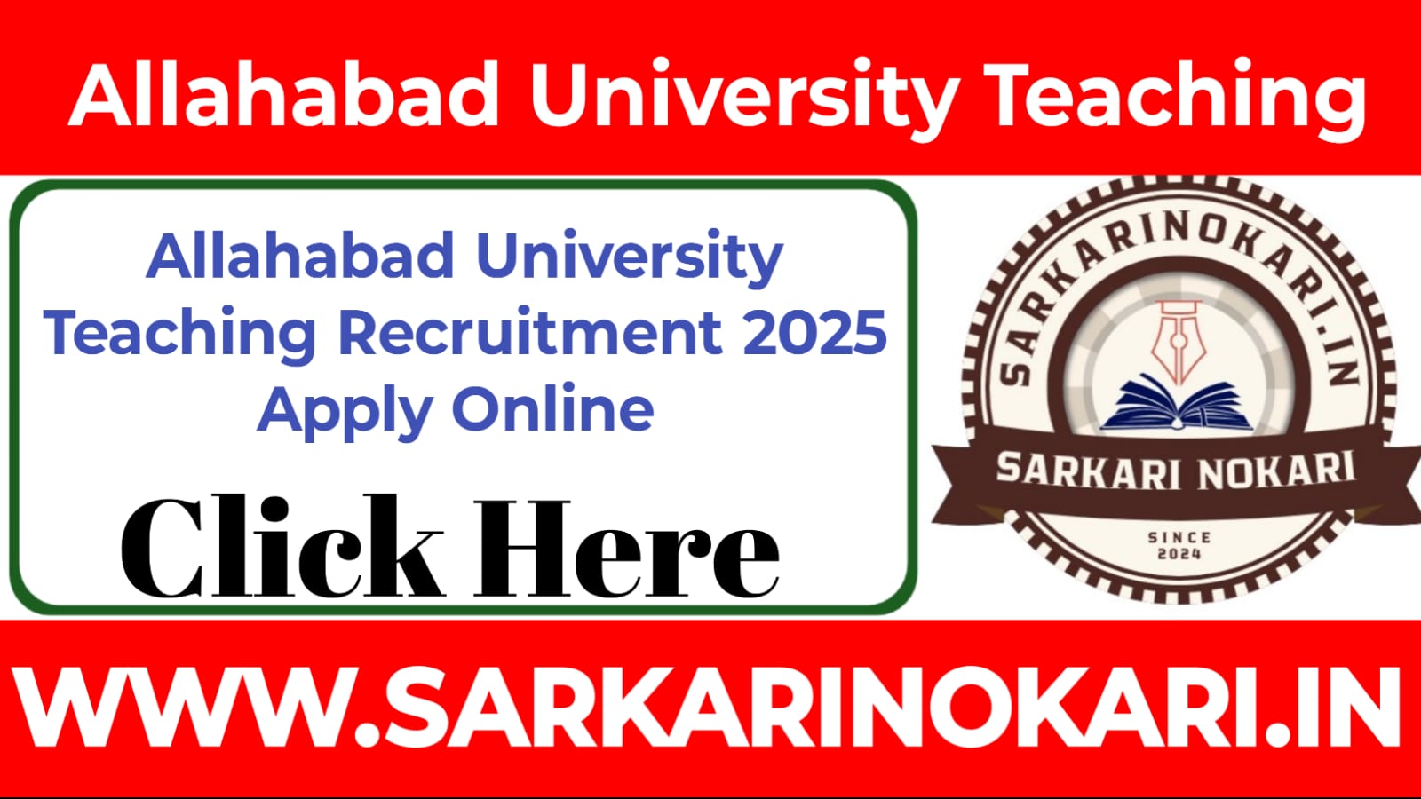 Allahabad University Teaching Recruitment 2025