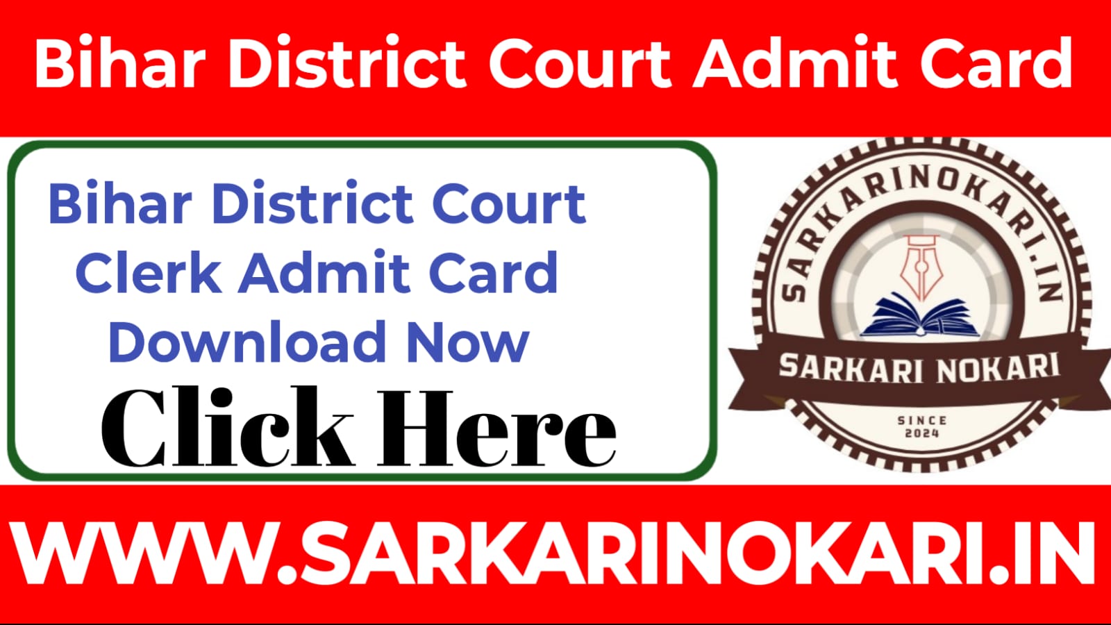 Bihar District Court Clerk Admit Card 2024