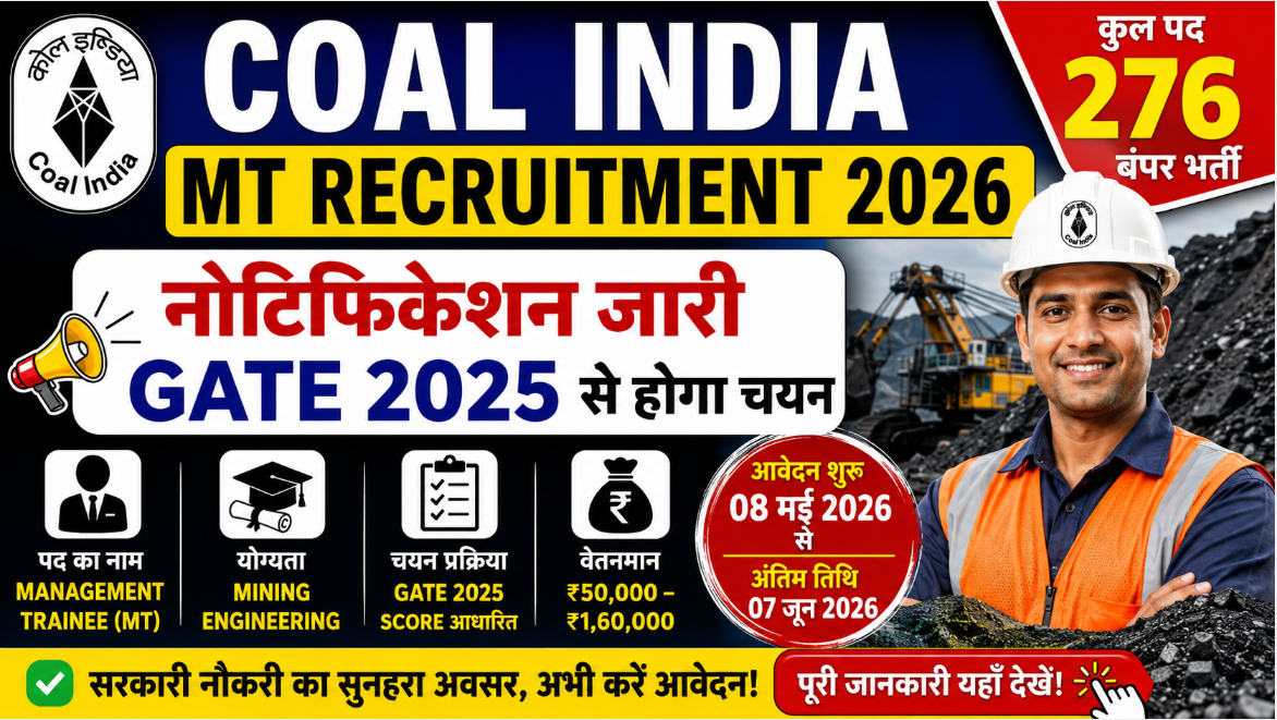 Coal India MT Recruitment 2026