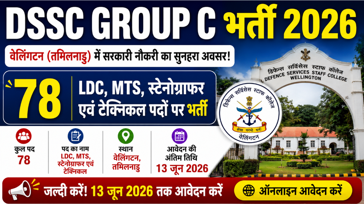DSSC Group C Recruitment 2026 Age Limit