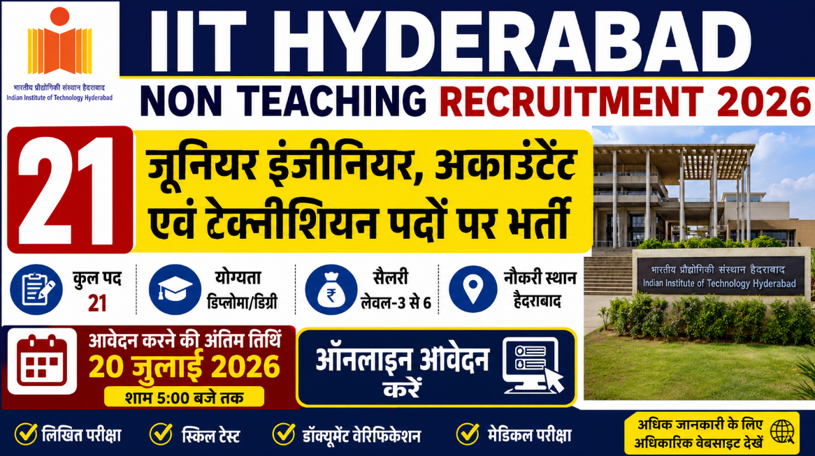 IIT Hyderabad Non Teaching Recruitment 2026