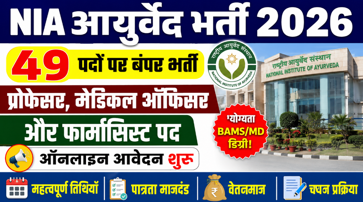 NIA Ayurveda Recruitment 2026