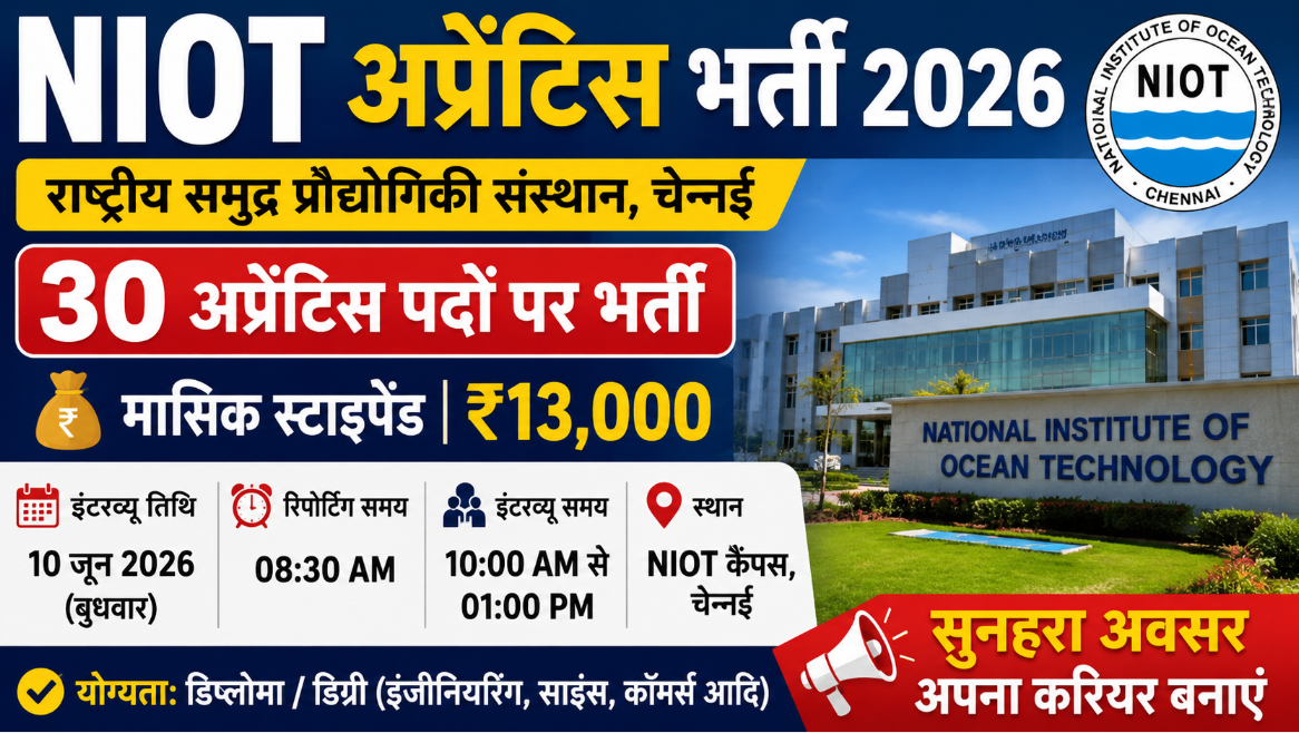 NIOT Apprentice Recruitment 2026