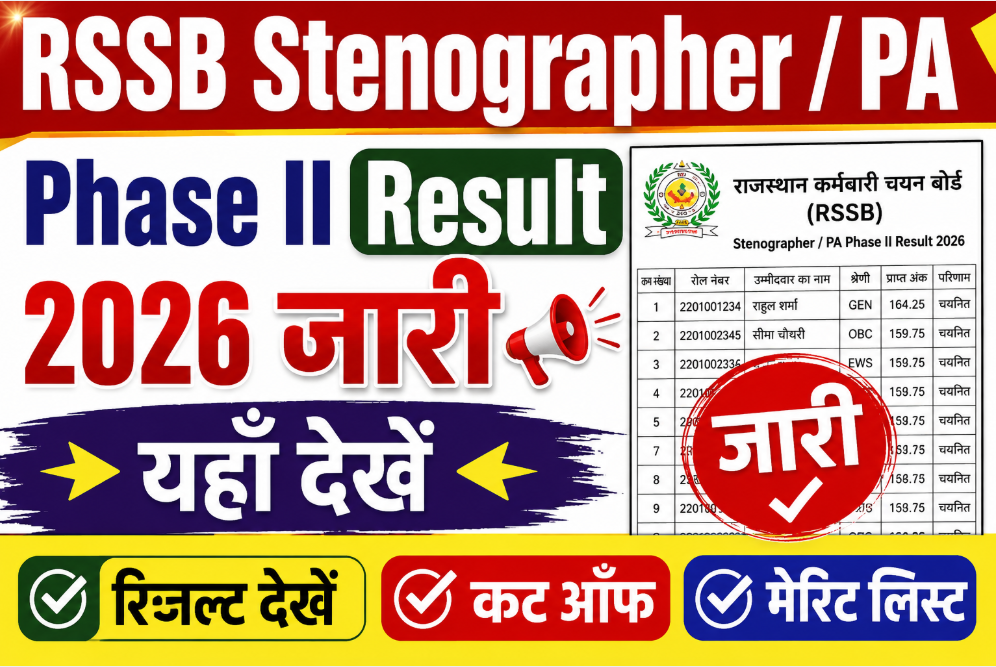 RSSB Stenographer PA Phase II Result 2026