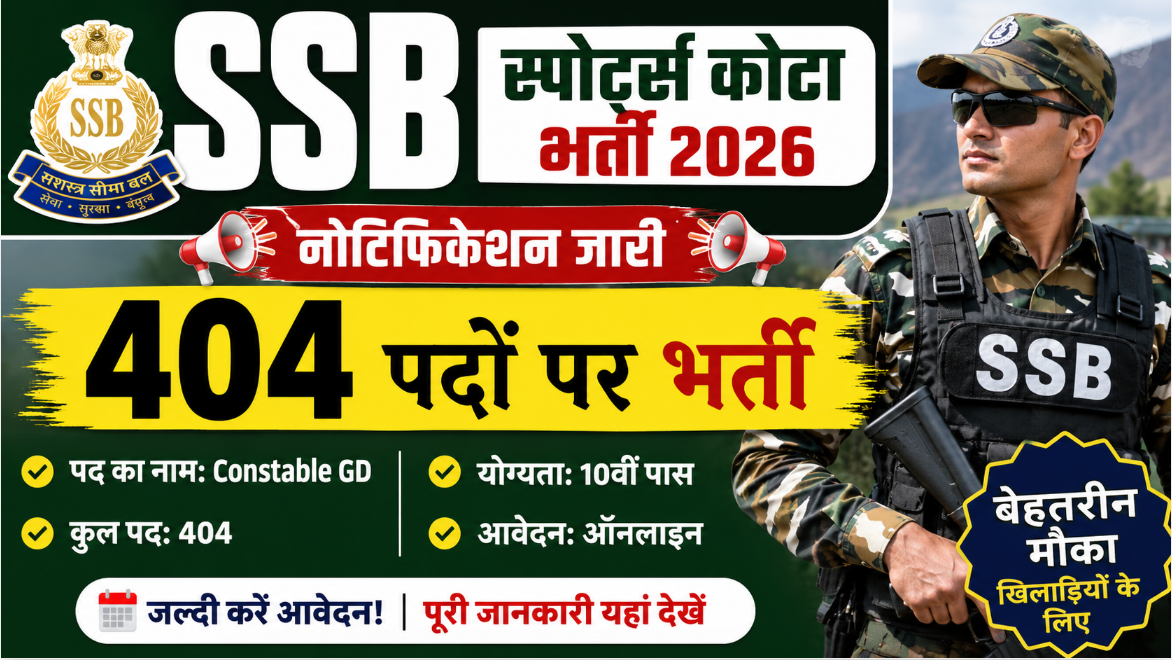 SSB Sports Quota Recruitment 2026