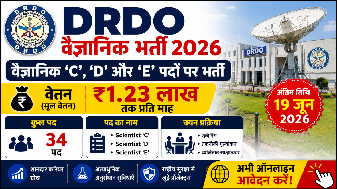 DRDO Scientist Recruitment 2026