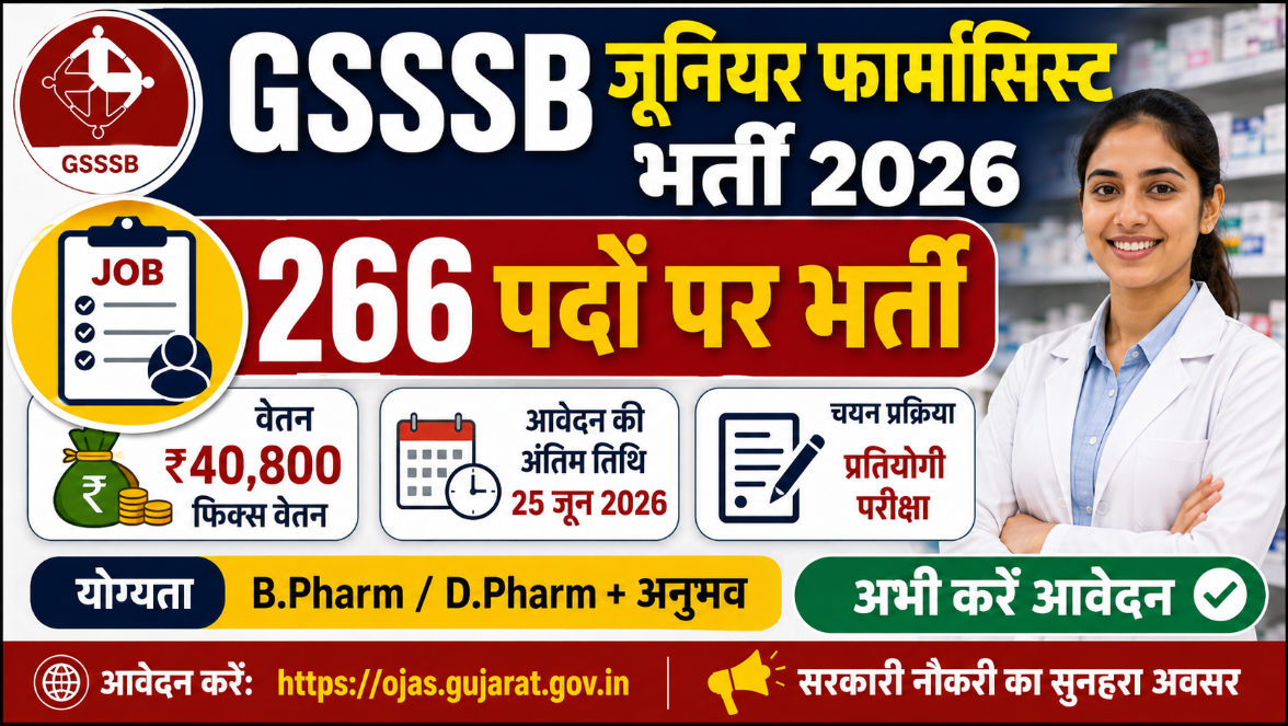 GSSSB Junior Pharmacist Recruitment 2026
