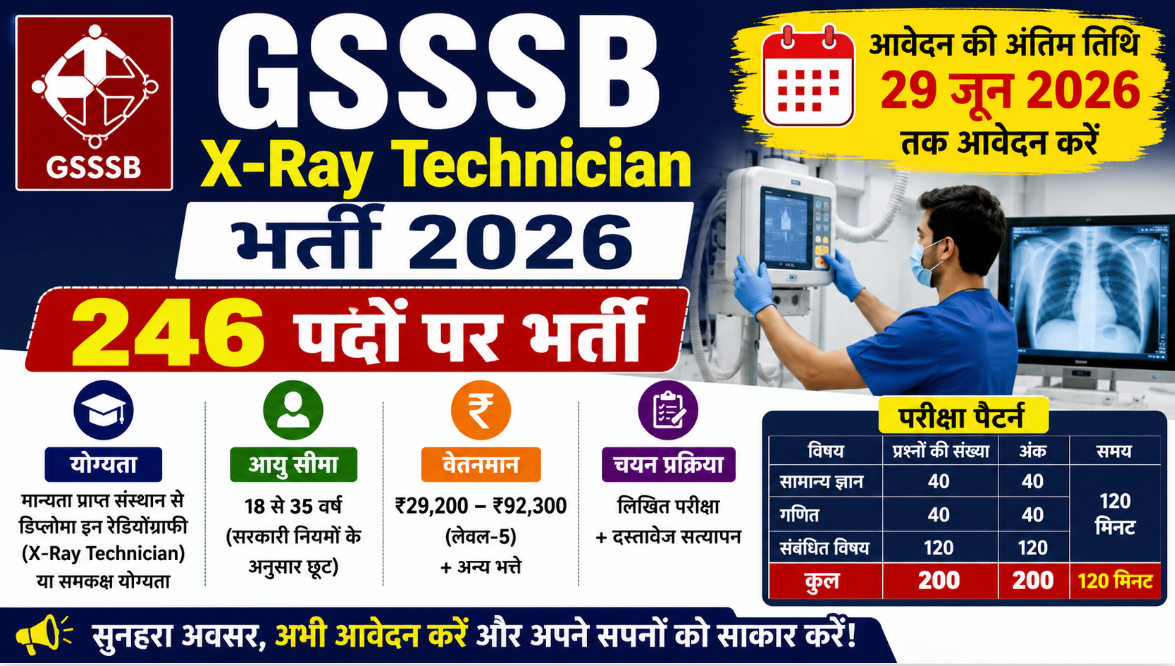GSSSB X-Ray Technician Recruitment 2026