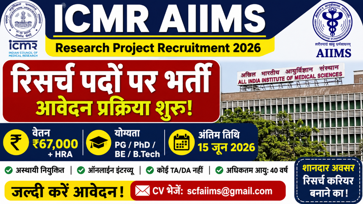 ICMR AIIMS Research Project Recruitment 2026