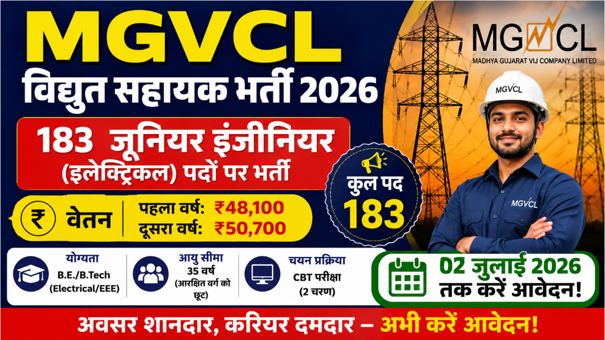MGVCL Vidyut Sahayak Recruitment 2026