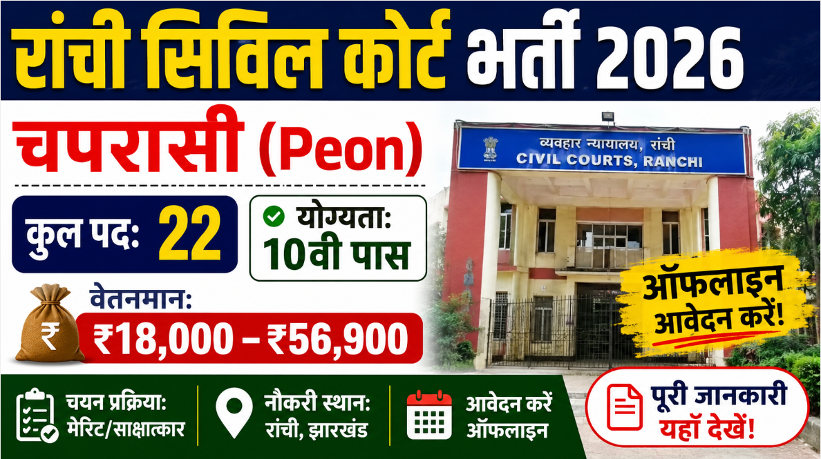 Ranchi Civil Court Peon Recruitment 2026