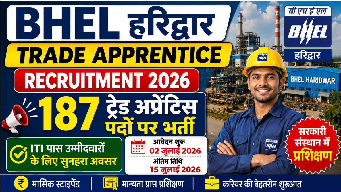BHEL Haridwar Trade Apprentice Recruitment 2026