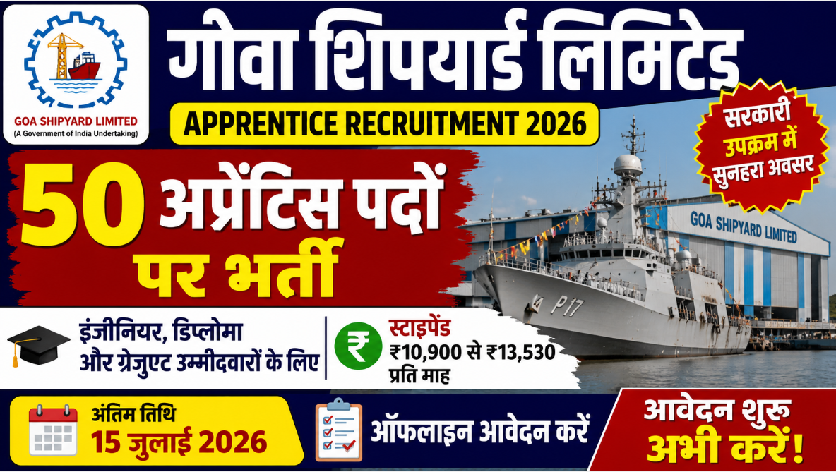 Goa Shipyard Limited Apprentice Recruitment 2026