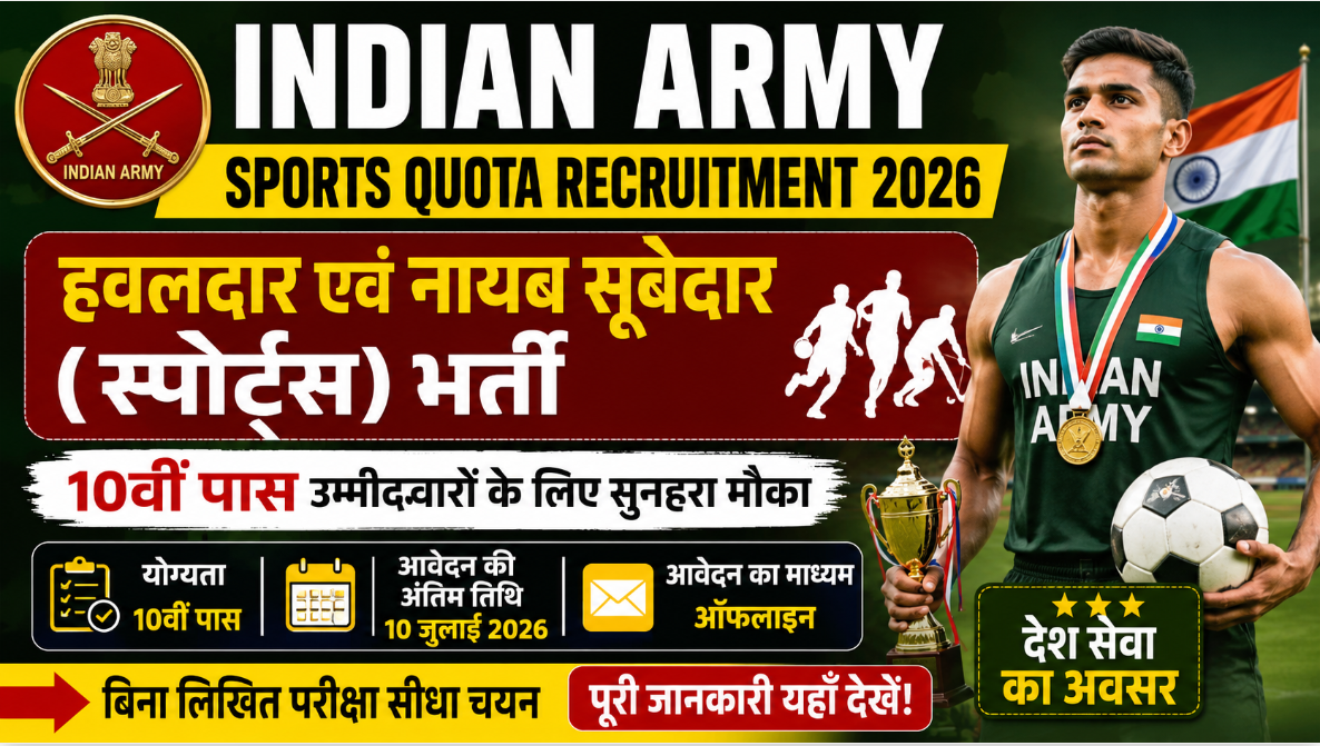 Indian Army Sports Quota Recruitment 2026