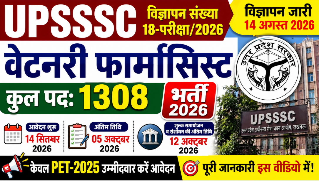 UPSSSC Veterinary Pharmacist Recruitment 2026